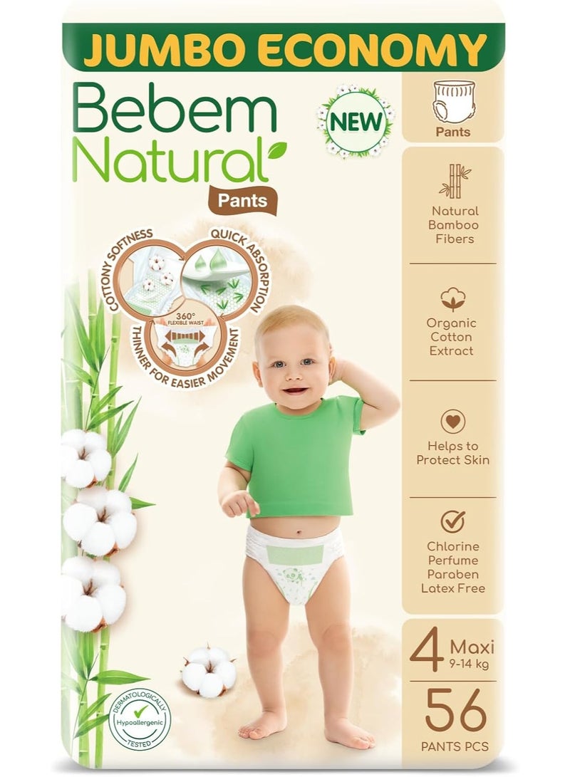 Bebem Natural Panties, Jumbo Pack, Maxi Size 4, 56 Pieces